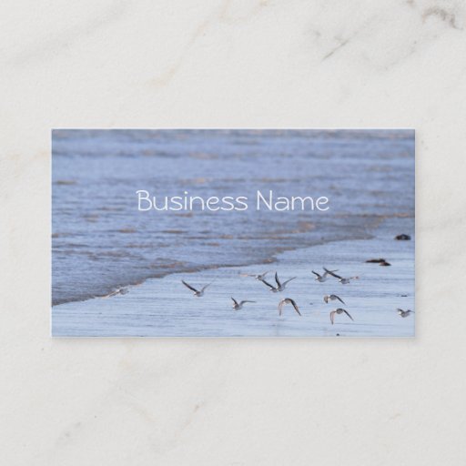 Customizable Flying Birds along the Shoreline  Business Card