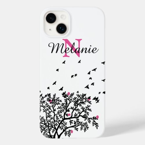Flying Birds and Tree Silhouette Personalised Case_Mate iPhone 14 Plus Case