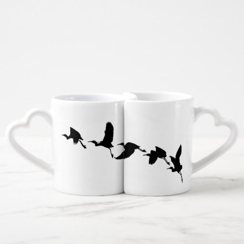 flying_birds_animals_silhouette coffee mug set