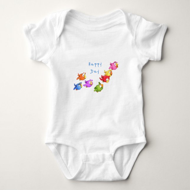 Flying Birds Baby Bodysuit (Front)