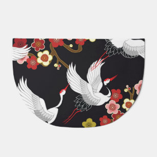 Flying Birds: Crane Heron Japanese. Doormat