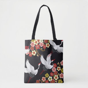 Flying Birds: Crane Heron Japanese. Tote Bag