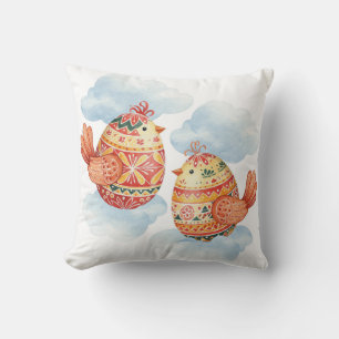 Flying birds Easter Throw Pillow 