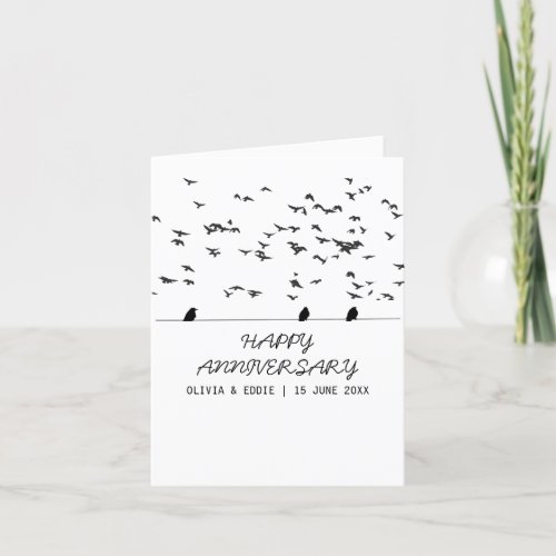 flying birds Folded anniversary cards