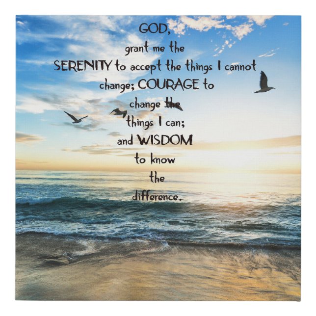 Flying Birds In Heaven Serenity Prayer  Faux Canvas Print (Front)