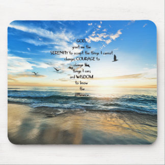 Flying Birds In Heaven Serenity Prayer Mouse Pad