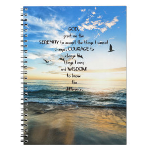 Flying Birds In Heaven Serenity Prayer Notebook
