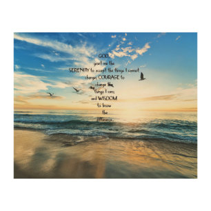 Flying Birds In Heaven Serenity Prayer  Wood Wall Art