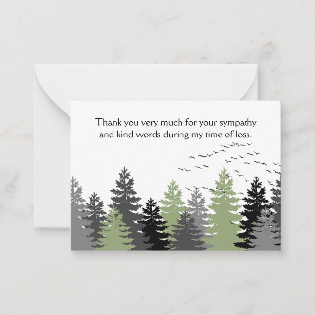 Flying Birds On Forest Tree After Funeral Note Card (Front)