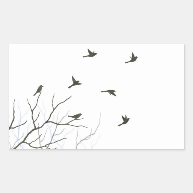 Flying Birds Silhouette Sticker (Front)