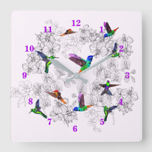 Flying Birds Wall Clock Hummingbirds