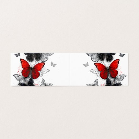 Flying Black and Red Morpho Butterflies (Outside Unfolded)