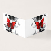 Flying Black and Red Morpho Butterflies (Outside)