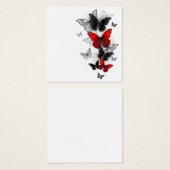 Flying Black and Red Morpho Butterflies (Front & Back)