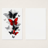 Flying Black and Red Morpho Butterflies (Front & Back)