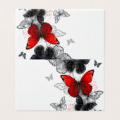 Flying Black and Red Morpho Butterflies (Outside Unfolded)