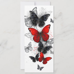 Flying Black and Red Morpho Butterflies Advice Card
