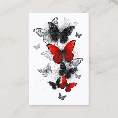 Flying Black and Red Morpho Butterflies Appointment Card