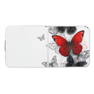 Flying Black and Red Morpho Butterflies Beer Pong Table
