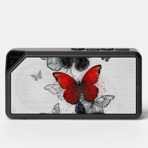 Flying Black and Red Morpho Butterflies Bluetooth Speaker