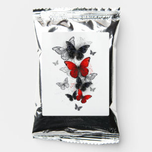 Flying Black and Red Morpho Butterflies Coffee Drink Mix