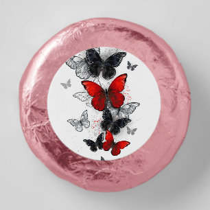 Flying Black and Red Morpho Butterflies Dipped Oreo Cookie Favors