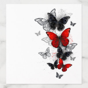 Flying Black and Red Morpho Butterflies Envelope Liner