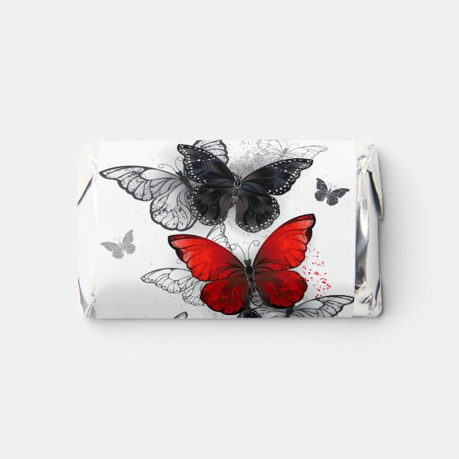 Flying Black and Red Morpho Butterflies Hershey's Miniatures (Front)