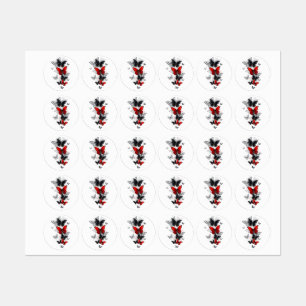 Flying Black and Red Morpho Butterflies Kids' Labels