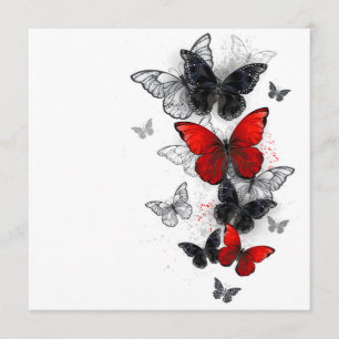 Flying Black and Red Morpho Butterflies Menu