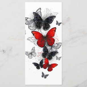 Flying Black and Red Morpho Butterflies Menu