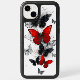Flying Black and Red Morpho Butterflies OtterBox iPhone 14 Plus Case