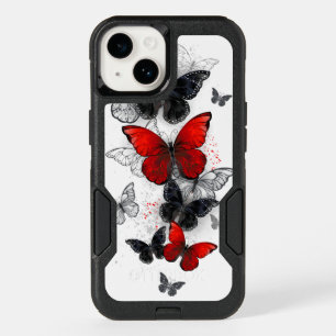 Flying Black and Red Morpho Butterflies OtterBox iPhone 14 Case