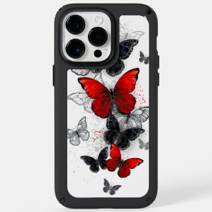 Flying Black and Red Morpho Butterflies Speck iPhone 14 Pro Max Case