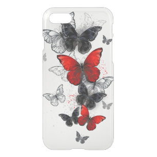 Flying Black and Red Morpho Butterflies iPhone SE/8/7 Case
