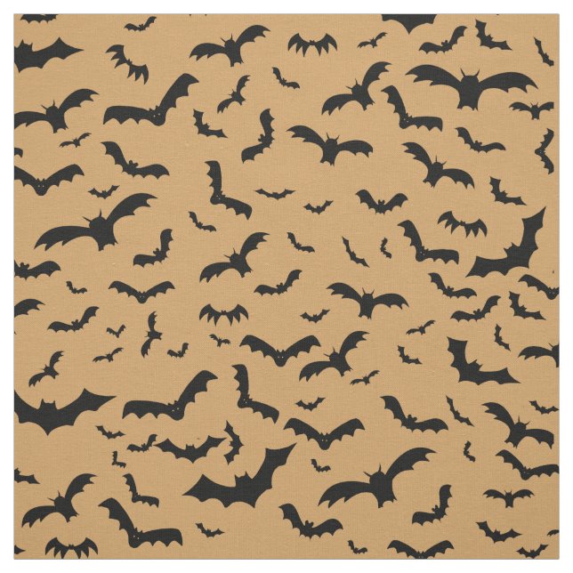 Flying Black Bats Fabric (Swatch)