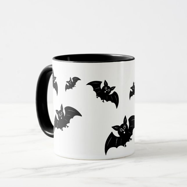 Flying black bats mug (Front Left)