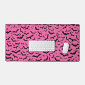 Flying Black Bats Pink Desk Mat (Keyboard & Mouse)