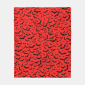 Flying Black Bats Red Fleece Blanket (Front)