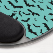 Flying Black Bats Sage Blue Green Teal Gel Mouse Pad (Right Side)