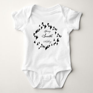 Flying Black Birds Gothic Baby Bodysuit
