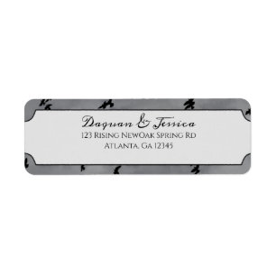 Flying Black Birds Gothic Label