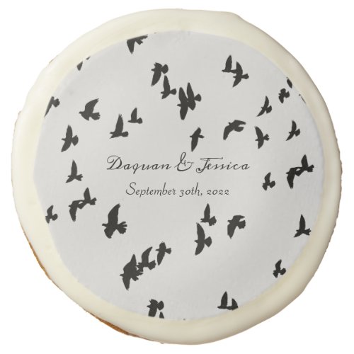 Flying Black Birds Gothic Sugar Cookie