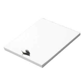 Flying Black Crow Art for Birdlovers Notepad