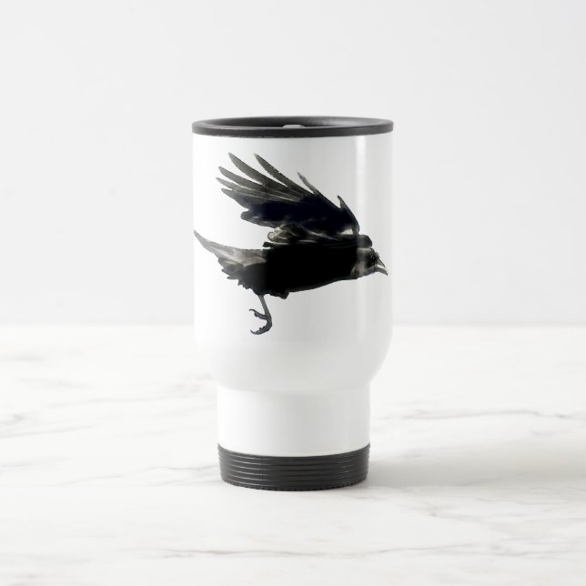 Flying Black Crow Coffee Mug (Center)
