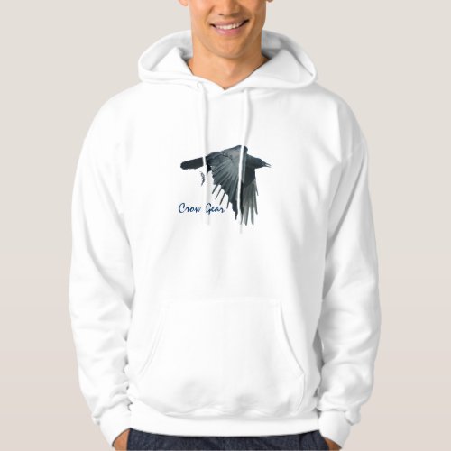 Flying Black Crow Gear Wildlife Art Hoodie 2