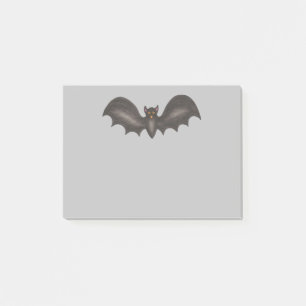Flying Black Gray Spooky Bat Happy Halloween Post-it Notes