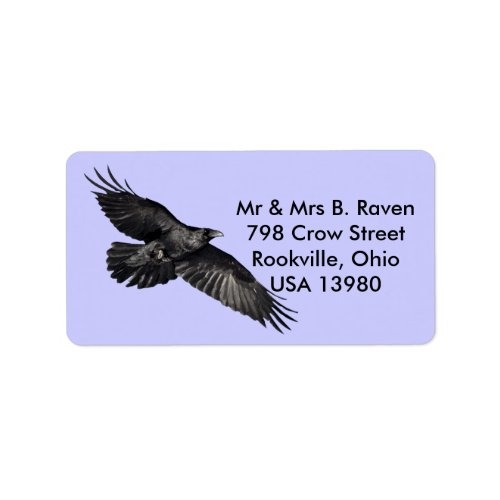 Flying Black Raven Bird_lover Labels