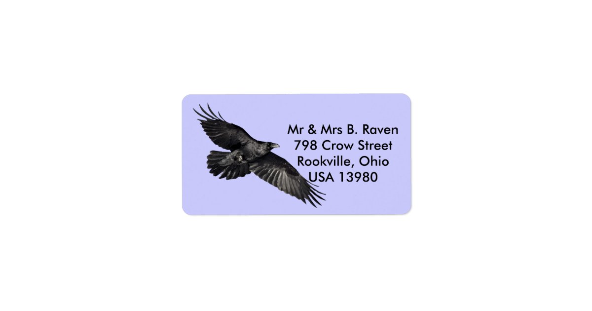 Flying Black Raven Bird-lover Labels | Zazzle