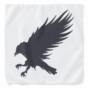Flying black raven - Choose background color Bandana